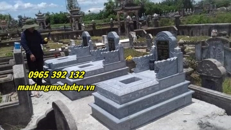 Báo giá mẫu mộ tam cấp bằng đá xanh lắp tại Hà Nội