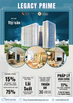 Chỉ từ 166 triệu Sở hữu ngay Căn hộ LEGACY PRIME. Nhận Nhà Năm 2023