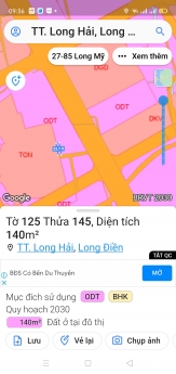 Đất TT Long Hải, Bà Rịa Vũng Tàu. phủ hồng toàn bộ. Đường 6m, 140m2, giá 3.8 tỷ. A046