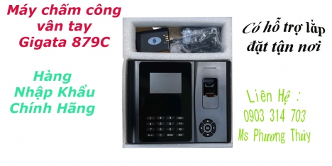 Máy chấm công vân tay Gigata 879 C- Chính hãng Singapore- BH 1 năm
