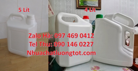 Can 1 lít đựng thuốc sâu, can 1l hdpe vuông Can 1l chia vạch đựng thuốc diệt rầy Can 2l vuông, can