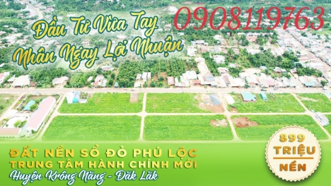 Cơ Hội Sở hữu Đất nền sổ đỏ, ngay trung tâm Krông Năng chỉ vởi 6tr/m2