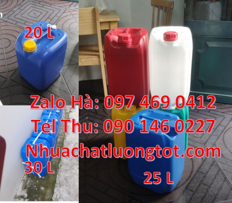 can 25l đựng tinh dầu, can dẹp 30 lít đựng thuốc thú y giá rẻ, can 20l 1kg, can 25l xanh, Can nhựa