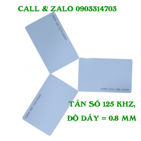 Bán 10 thẻ cảm ứng mỏng 18 số ID tần số 125khz độ dáy 0.8mm.Chuyên dùng cho máy chấm công