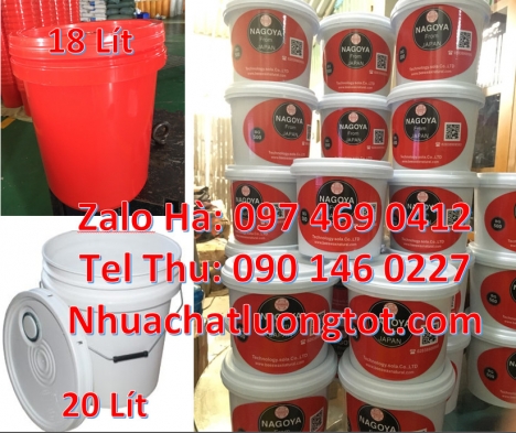 Xô nhựa 18 lít nắp chiết rót Thùng sơn 22l quai nhựa thùng sơn 18l quai sắt lon nhựa 1l giá