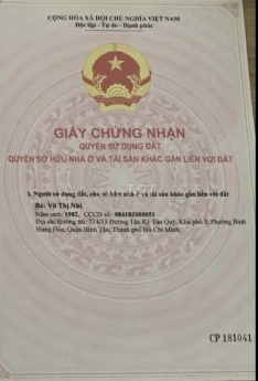Bán nhà đường Bờ Đế Xã Hưng Long, Huyện Bình Chánh