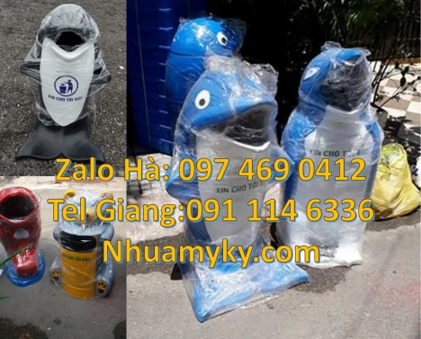 thùng rác mickey, Thùng rác gấu trúc, sọt rác cánh cụt, Giá bán thùng rác con vật, Sọt ra