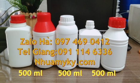 chai 100ml nắp vặn, Chai hdpe 100ml vuông, chai 250 ml đựng thuốc sâu, chai 500m chia vạch, bình nhự