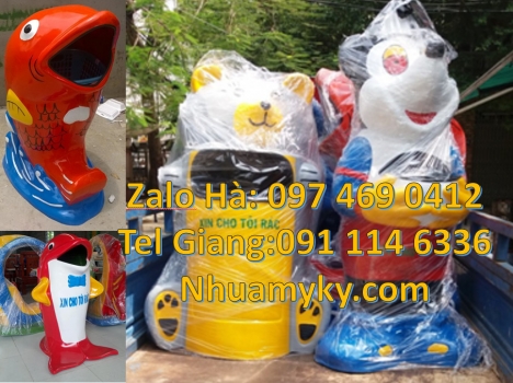 thùng rác mickey, Thùng rác gấu trúc, sọt rác cánh cụt, Giá bán thùng rác con vật, Sọt ra