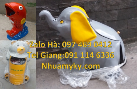 thùng rác mickey, Thùng rác gấu trúc, sọt rác cánh cụt, Giá bán thùng rác con vật, Sọt ra