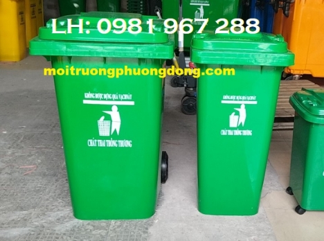 Thùng rác nhựa HDPE màu xanh 120L