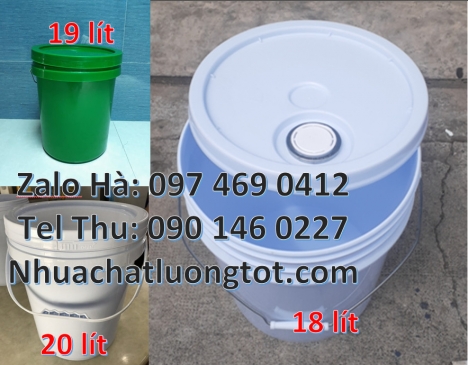Xô nhựa 18 lít nắp chiết rót Giá bán Vỏ thùng 20 lít quai nhựa Xô nhựa 20 lít, lon nhựa