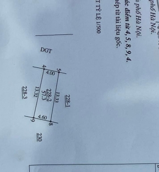 Chính chủ Bán đất Xã Trung Châu B- Đan phượng 57m2  Giá 1.48 tỷ