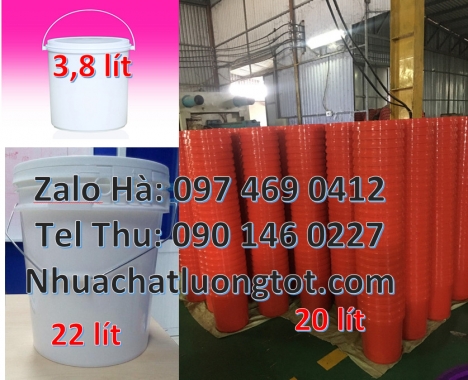 Xô nhựa 18 lít nắp chiết rót Giá bán Vỏ thùng 20 lít quai nhựa Xô nhựa 20 lít, lon nhựa