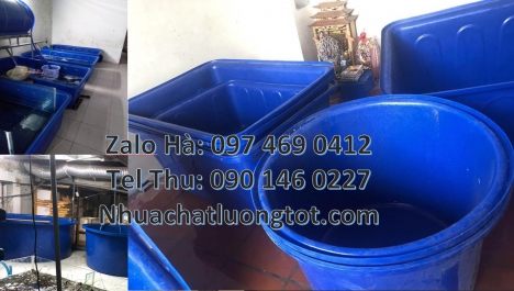 Thùng nhựa tròn 2000L, thùng tròn, thùng nuôi cá 500l, thùng nhựa tròn, thùng nhựa chữ nhật 1000