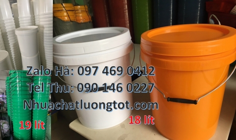 Xô nhựa 18 lít nắp chiết rót Giá bán Vỏ thùng 20 lít quai nhựa Xô nhựa 20 lít, lon nhựa