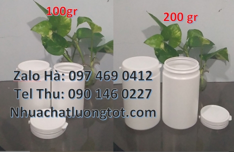 hũ nhựa 250 g tròn cao, hũ 50 gram đựng kẹo cao su hũ 100 gram trắng đục hũ nhựa 100gram Hũ pet nắ