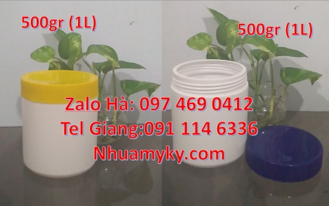 Hũ nhựa 500gr vặn đựng thuốc bảo vệ thực vật, hũ 100gr 200gr đựng mỹ phẩm. Hũ nhựa 1kg đựng thuốc th