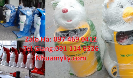 thùng rác con voi, thùng rác cá heo, Thùng rác cá chép, thùng rác gấu trúc, Thùng rác h
