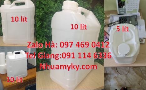 can nhựa 2L đựng dung môi, Can nhựa 5l vuông đựng phân bón. Can 10l 20l đựng axit. Can nhựa đựng dun