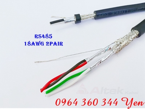 Cáp tín hiệu RS485 18AWG 1Pair chống nhiễu lưới đồng + phôi nhôm