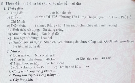 H6M Ô TÔ VÀO NHÀ, ĐÔNG HƯNG THUẬN Q12, DT LỚN 90M2, NHỈNH 4 TỶ.