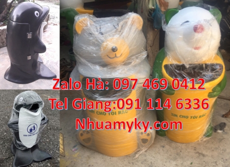 thùng rác con voi, thùng rác cá heo, Thùng rác cá chép, thùng rác gấu trúc, Thùng rác h