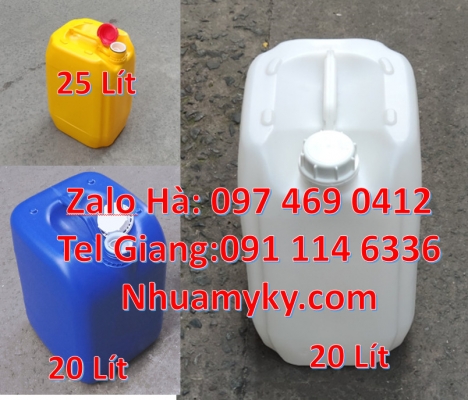 can nhựa giá rẻ, can dẹp 30 lít đựng thuốc thú y giá rẻ, can 20l dày xanh, can 25l xanh Can nhựa 1
