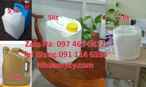 can nhựa 2L đựng dung môi, Can nhựa 5l vuông đựng phân bón. Can 10l 20l đựng axit. Can nhựa đựng dun