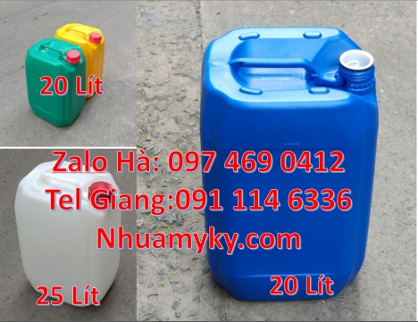 can nhựa giá rẻ, can dẹp 30 lít đựng thuốc thú y giá rẻ, can 20l dày xanh, can 25l xanh Can nhựa 1