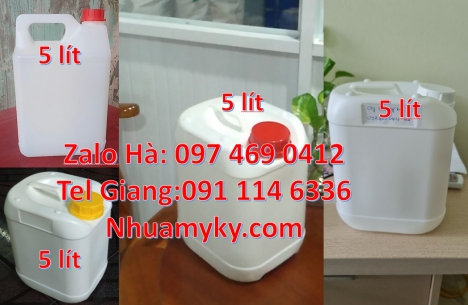 can nhựa 2L đựng dung môi, Can nhựa 5l vuông đựng phân bón. Can 10l 20l đựng axit. Can nhựa đựng dun