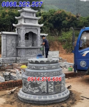 16 Mộ tròn bằng đá điêu khắc đẹp lào cai