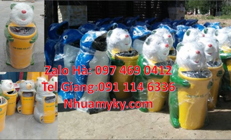 thùng rác con voi, thùng rác cá heo, Thùng rác cá chép, thùng rác gấu trúc, Thùng rác h