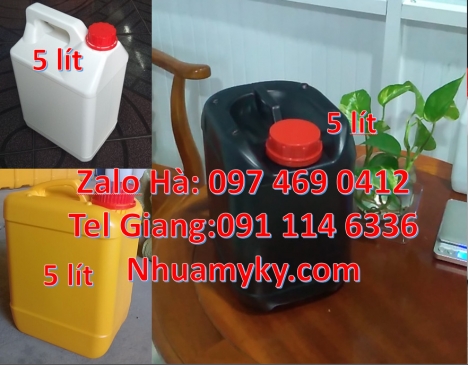 can nhựa 2L đựng dung môi, Can nhựa 5l vuông đựng phân bón. Can 10l 20l đựng axit. Can nhựa đựng dun