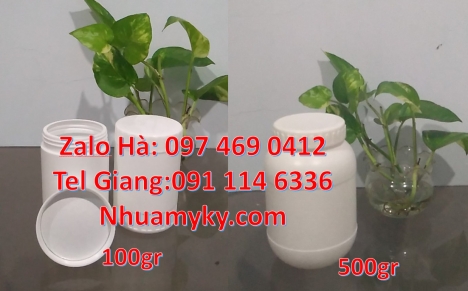 Hũ nhựa 500gr vặn đựng thuốc bảo vệ thực vật, hũ 100gr 200gr đựng mỹ phẩm. Hũ nhựa 1kg đựng thuốc th