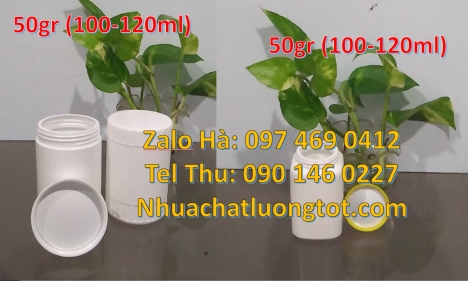hũ 100 g đựng kẹo Hũ hóa chất 50 gram, hũ 50gr nắp vặn, hũ nhựa 100gr, hũ đựng sốt thịt nướng 200g,