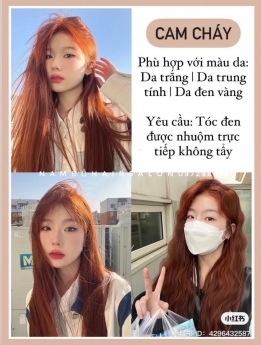 Nhuộm Màu Nâu Cam Top Salon Làm Đẹp Giá Rẻ Hoài Đức - Nam Đỗ Hair Salon