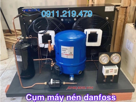 Lên hoàn thiện cụm máy nén Danfoss 5hp MT64 tại Tân Bình