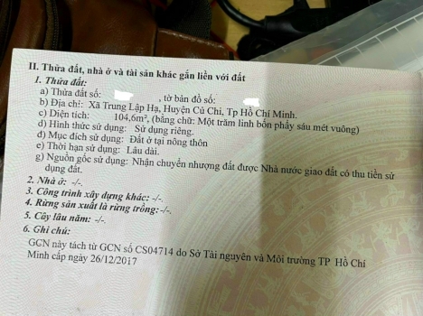 Cần tiền trả nợ NH Chính Chủ cần bán gắp Đất MT đường 562, sổ hồng riêng