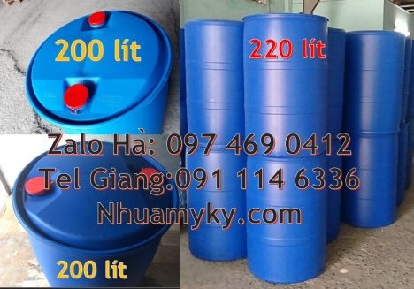 Thùng Phuy 50 Lít Thùng phi 220l nắp hở, Thùng phi Phuy nhựa 120 lít, Phuy nhựa 150 lít nắp mở, Phuy