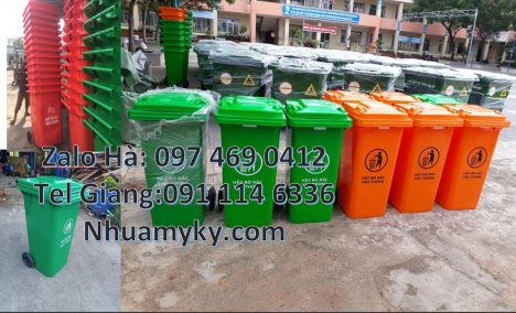 Thùng rác 60 lít, Thùng rác 120l nắp kín Thùng rác 120l Composite Thùng rác 240l nắp h