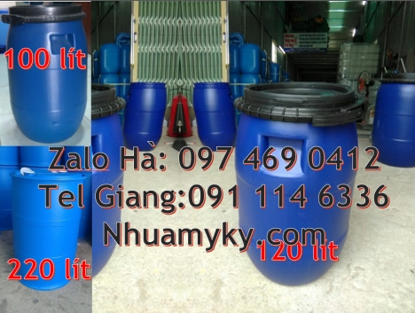 Thùng Phuy 50 Lít Thùng phi 220l nắp hở, Thùng phi Phuy nhựa 120 lít, Phuy nhựa 150 lít nắp mở, Phuy