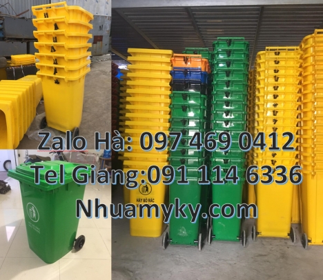 Thùng rác 60 lít, Thùng rác 120l nắp kín Thùng rác 120l Composite Thùng rác 240l nắp h