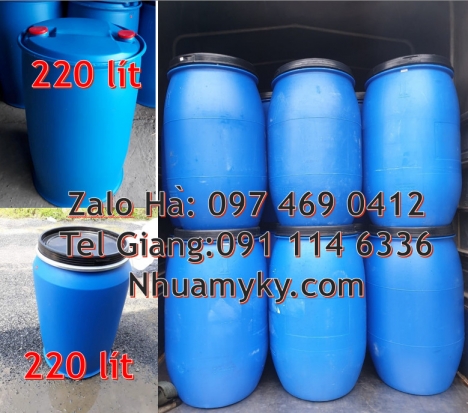 Thùng Phuy 50 Lít Thùng phi 220l nắp hở, Thùng phi Phuy nhựa 120 lít, Phuy nhựa 150 lít nắp mở, Phuy