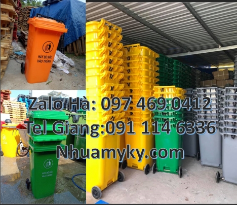 Thùng rác 60 lít, Thùng rác 120l nắp kín Thùng rác 120l Composite Thùng rác 240l nắp h