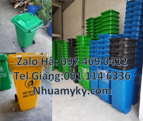 Thùng rác 60 lít, Thùng rác 120l nắp kín Thùng rác 120l Composite Thùng rác 240l nắp h