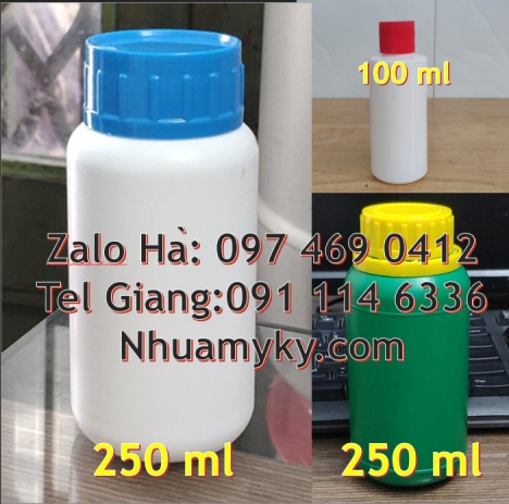 chai hdpe giá rẻ hcm, bình nhựa 0.5 lít,chai 250 ml đựng thuốc thủy sản Chai 50ml đựng thuốc tây, Ch
