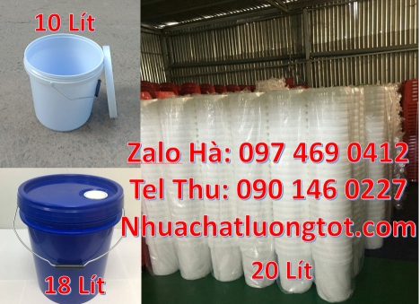Vỏ thùng đựng sơn 20 lít Vỏ thùng đựng sơn 22 lít Thùng nhựa vuông, Giá bán Xô nhựa 3.8 li