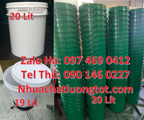 Vỏ thùng đựng sơn 20 lít Vỏ thùng đựng sơn 22 lít Thùng nhựa vuông, Giá bán Xô nhựa 3.8 li
