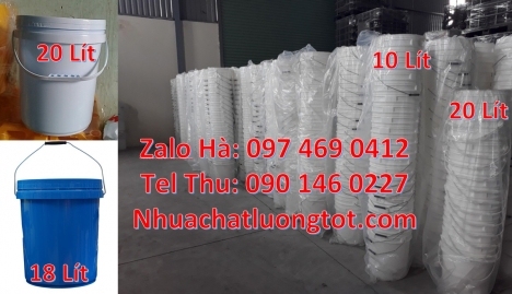 Vỏ thùng đựng sơn 20 lít Vỏ thùng đựng sơn 22 lít Thùng nhựa vuông, Giá bán Xô nhựa 3.8 li